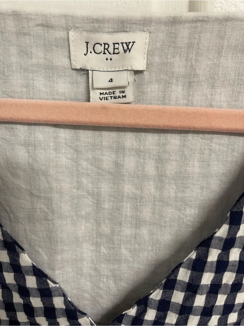 J. Crew Navy & White Gingham Button-Front Midi Dress